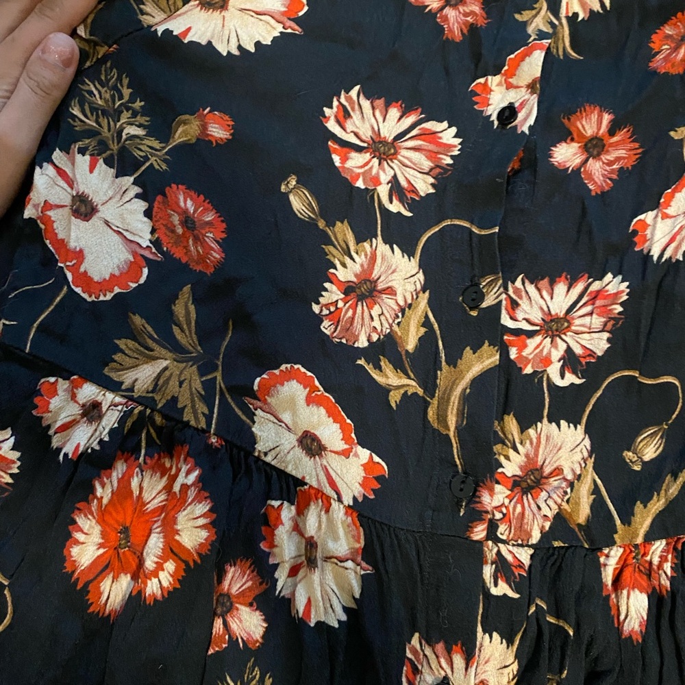 Zara Black Floral Maxi Dress